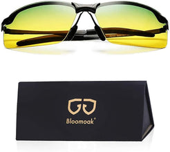 B BLOOMOAK Night Driving Glasses, Polarized Sports Night Vision Glasses - Anti glare, UV 400 Protection, Ultra Light