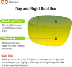 B BLOOMOAK Night Driving Glasses, Polarized Sports Night Vision Glasses - Anti glare, UV 400 Protection, Ultra Light