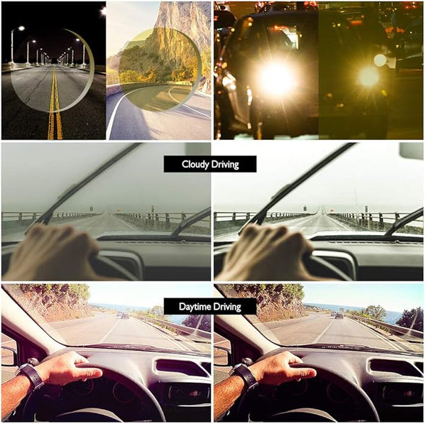 B BLOOMOAK Night Driving Glasses, Polarized Sports Night Vision Glasses - Anti glare, UV 400 Protection, Ultra Light
