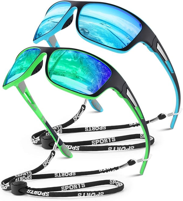 WEAROYO Polarized Sports Sunglasses for Men Women,Fishing Driving Rectangular Goggles UV400 Protection