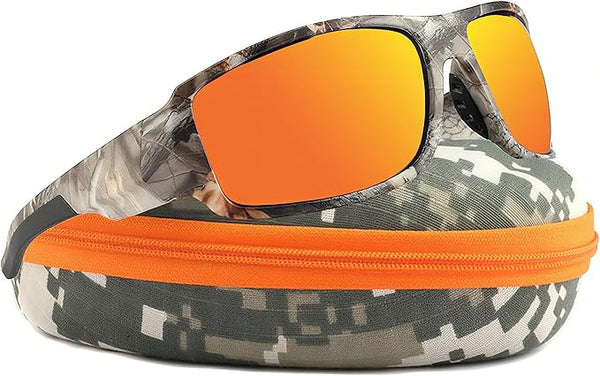 Camo Polarized Wrap-around Sport Sunglasses for Men Women UV400 Driving Fishing Hunting Sun Glasses